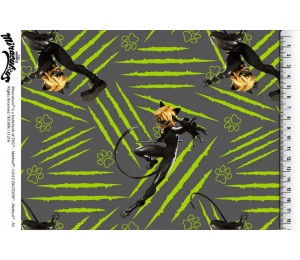 Jersey - Miraculous Ladybug Cat Noir schwarz lime 